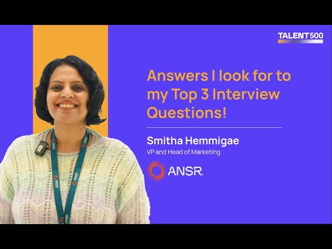 Impress when answering these Top 3 interview questions 🔥| ANSR's Smitha on what she'd like to hear