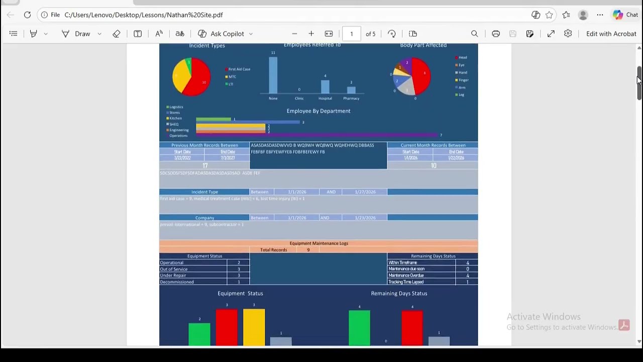 Monthly Report Template