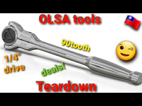 Olsa Tools Swivel Head Ratchet 1/4-Inch Drive | 90 Tooth Round Head Teardown #1250