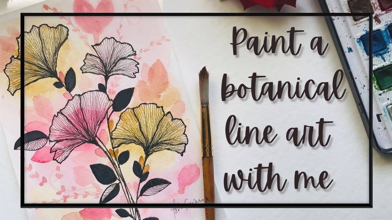 Simple watercolour painting | botanical line art | watercolour florals