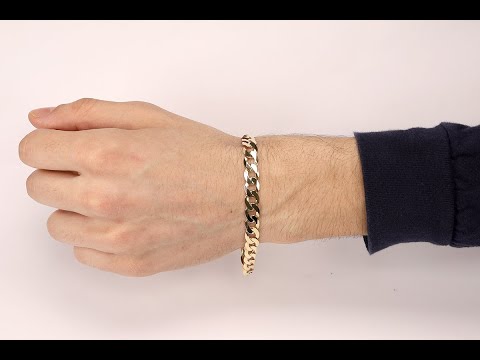 R7 - 9ct Yellow Gold Italian Bevelled Edge Curb Bracelet