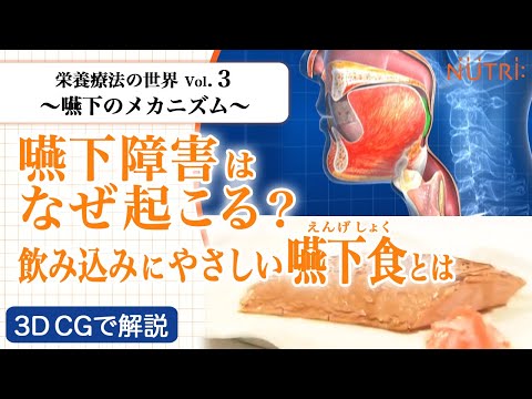 栄養学科 栄養療法の世界Vol.3　嚥下のメカニズム〈3D CG解説〉－嚥下障害はなぜ起こる？飲み込みにやさしい嚥下食とは－
