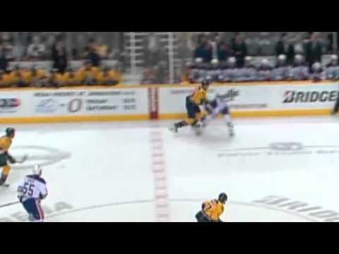 Colin Wilson runs over Jeff Petry
