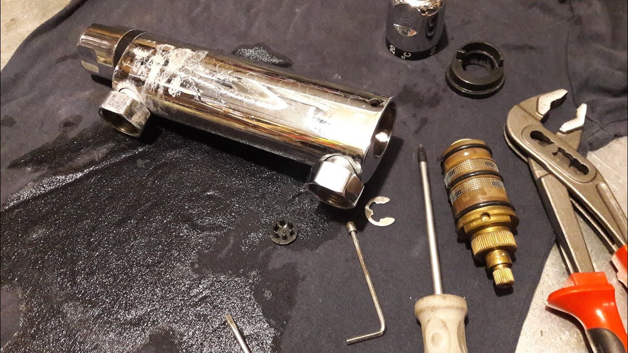 How to disassemble and repair a bathroom faucet with a Kran therm Termostatic cartridge maintenance