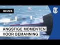 Enorm schip loopt vast op rotsen