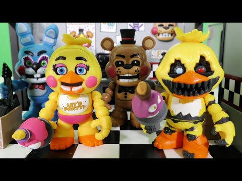 FNAF FUNKO SNAPS NIGHTMARE CHICA & TOY CHICA WITH TOY FREDDY OFFICE ! ||  Konas2002