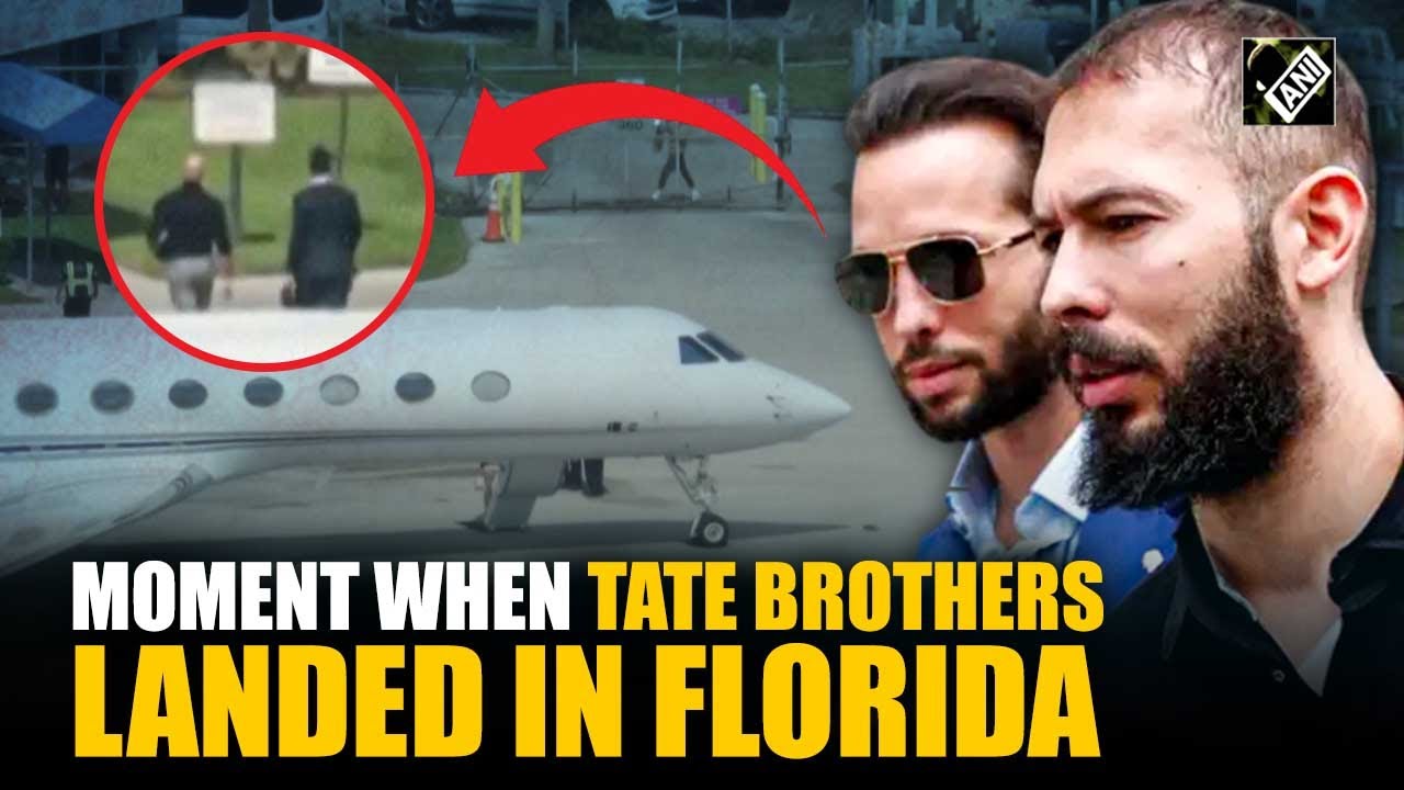RAW: Moment when the Tate Brothers touched down in Florida on a Private Jet!