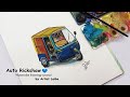 Watercolor Painting Tutorial Auto Rickshaw ️ By Artist Laiba