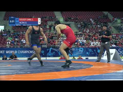 1/8 FS - 92 kg: S. YOUSEFI SANG (IRI) v. O. AGTAS (TUR)