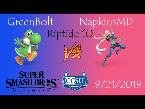 Riptide 10 CCSU Smash Ultimate - (Winners Finals) - GreenBolt (Yoshi) vs NapkinsMD (Sheik)