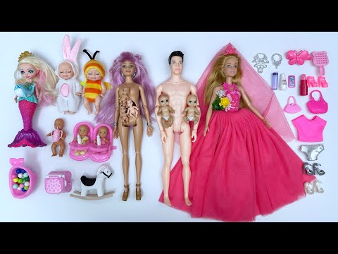 9 Minutes Satisfying with Unboxing Barbie Girl Family Playset, Cute Doll Toys ASMR