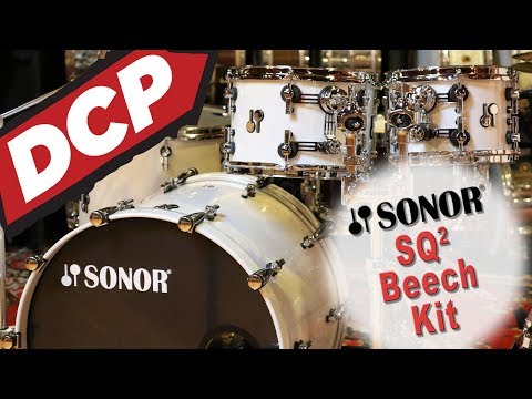 Sonor SQ2 Beech 4pc Drum Set White Sparkle Lacquer