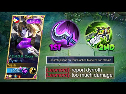 DYRROTH PERFECT FIRST BUILD ON RANKED GAME🔥 DAMAGE HACK BUILD!