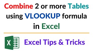 How to Join Tables using VLOOKUP formula in Excel