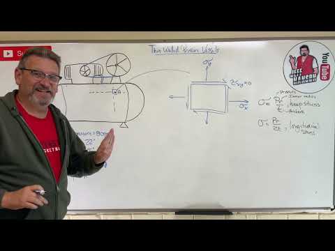 Mechanics of Materials: Lesson 42 - Thin Walled Pressure Vessel Example Problem