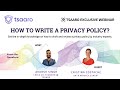 How To Write A Privacy Policy LinkedIn Tsaaro Exclusive Webinar