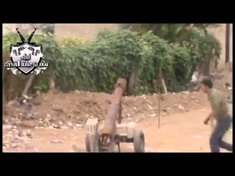 استهداف نقاط قوات النظام بمدفع جهنم من قبل لواء سعد بن عبادة الخزرجي في مدينة دمشق في محافظة دمشق