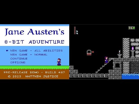 Jane Austen's 8 bit Adventure (Homebrew) NES - Walkthrough (Demo 1-2 lvl.)