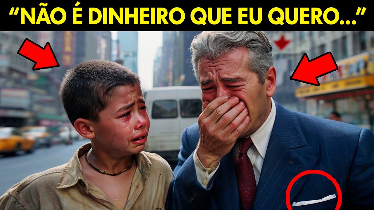 MENINO POBRE REJEITA DINHEIRO DE UM MILIONÁRIO, O QUE ELE PEDIU FEZ O MILIONÁRIO CAIR EM LÁGRIMAS