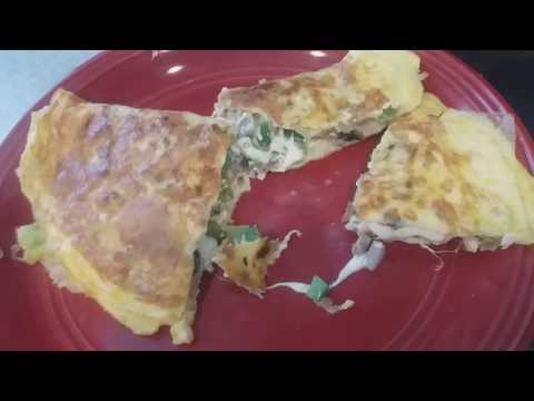 Quesadilla de huebo y vegetales 😋🍄🌶