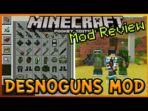 Minecraft PE Mod Review DesnoGun มาแล้วมอดปืน 40 กว่ากระบอก Video