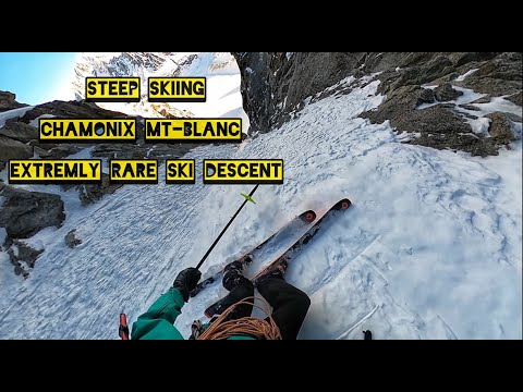 STEEP SKIING / Gendarme d'Envers du Plan (extremly rare ski descent)