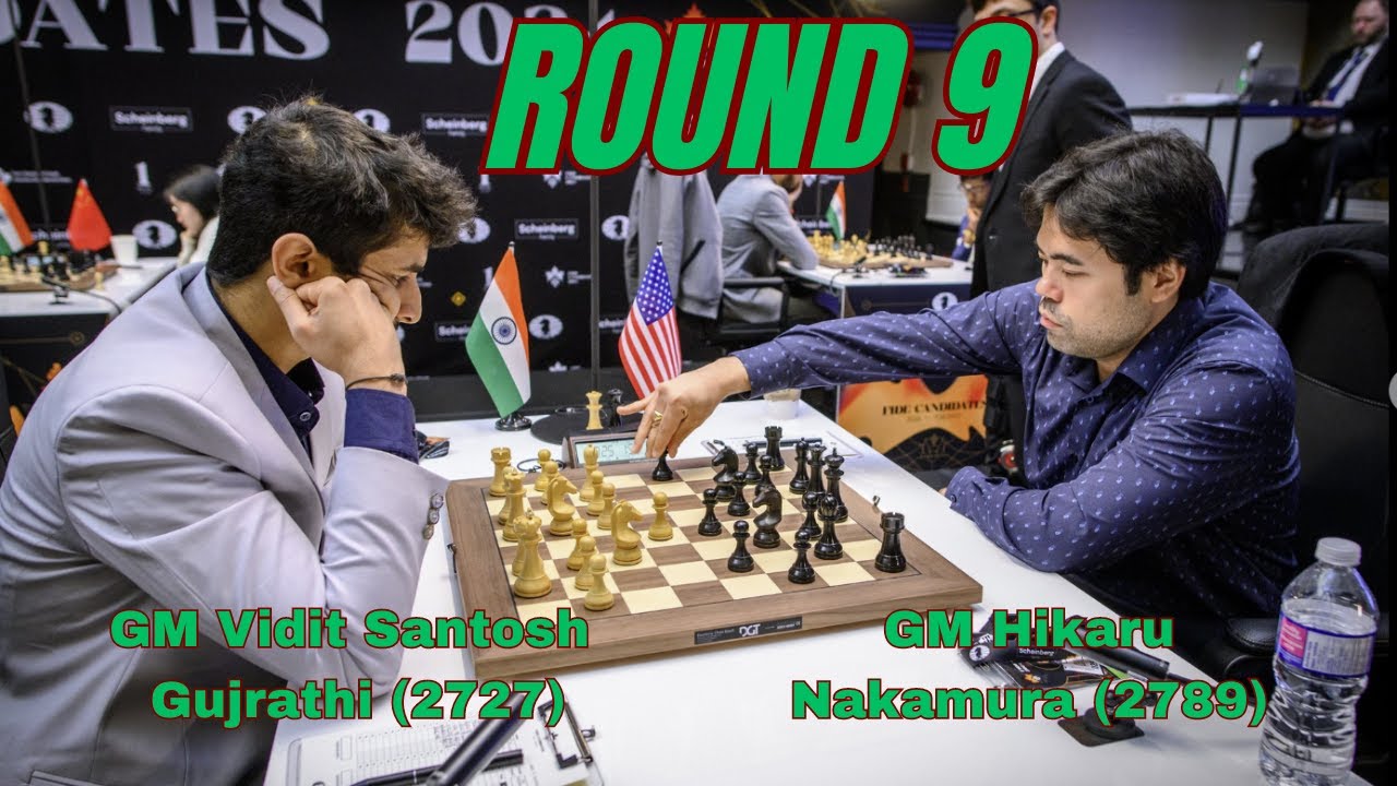 Vidit Spectacular Comeback: Defeats Nakamura in Round 9 of the  FIDE Candidates 2024