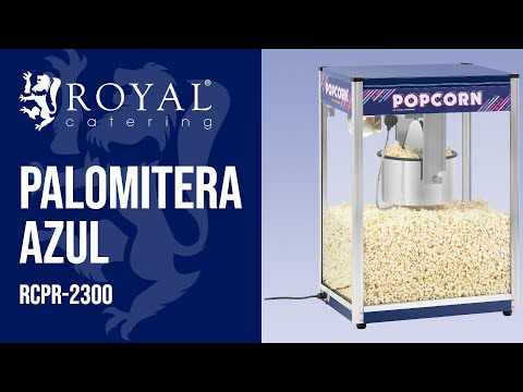 vídeo - Palomitera industrial - modelo grande - azul - 8 kg/h  - 2350 W