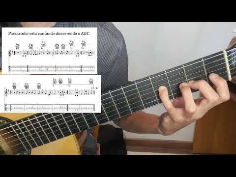 Passarinho está cantando discorrendo o ABC