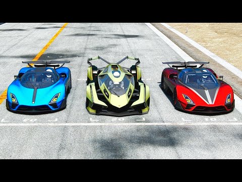 Lamborghini V12 VGT vs 2022 SSC Tuatara Aggressor vs 2022 SSC Tuatara Striker at Special Stage Route