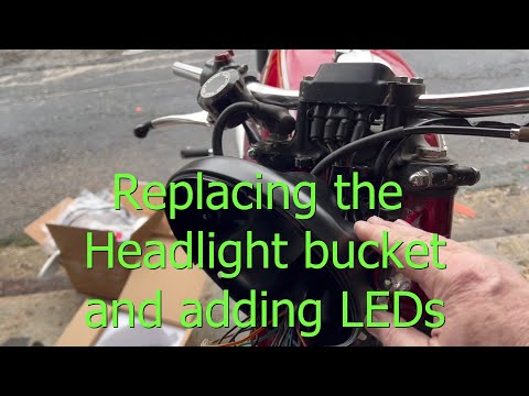 1973 Honda CB 350 Four-Replacing the headlight bucket and adding LED lights-EP 9