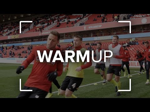 The Blades warm-up at the City Ground