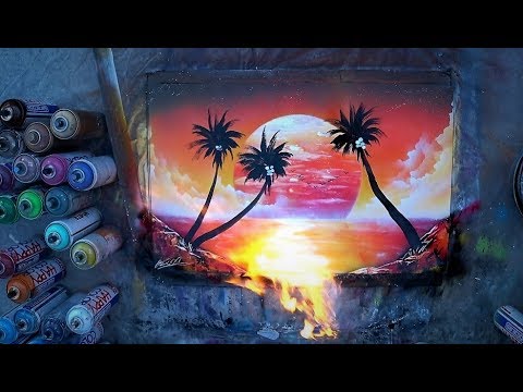 SPRAY PAINT ART by Skech - Sea Sunset Video