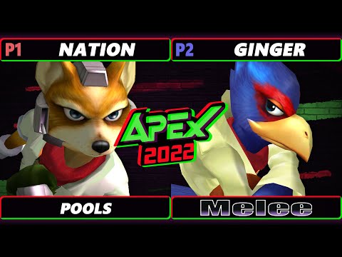 Apex 2022 - Nation (Fox) Vs. Ginger (Falco) SSBM Melee Tournament