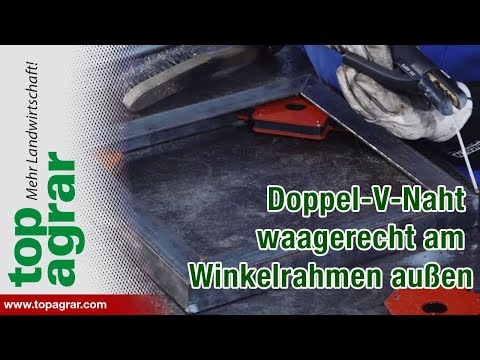 Double V-groove horizontal weld on the outside of the angle frame - Part 20 - Welding with Christoph