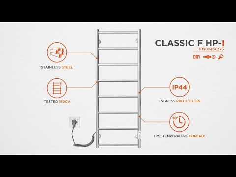 Электрический полотенцесушитель Mario Классик F НР-I TR K 2.3.0704.10.Р (4820111357130, 1090x430, хром/сатин/белый глянец/черный матовый/золото/бронза, универсальный, с таймером)