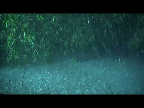 Beat Tinnitus with Heavy Rain on Lake, Calm Thunder in Deep Forest   Real Rain Sounds for Sleeping