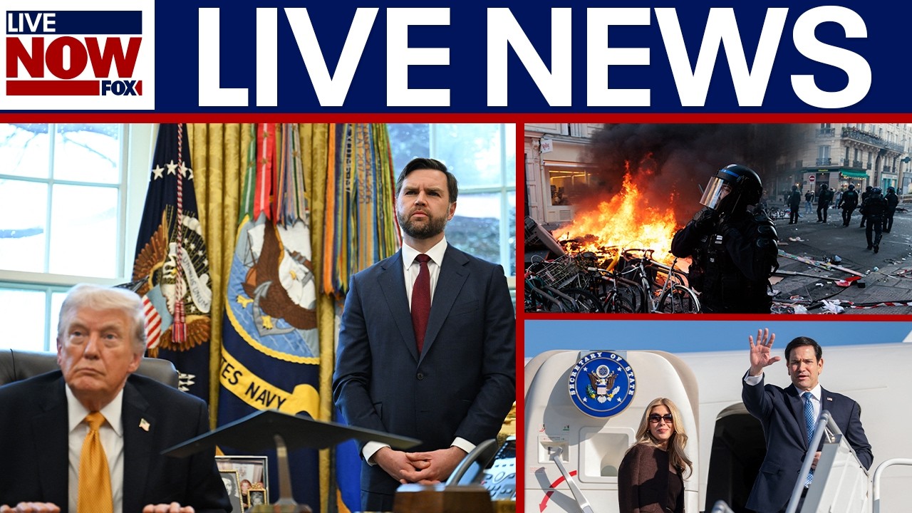 LIVE NEWS: Trump-Vance announcement, Rubio in India, Trump rallies in NC, France protests & more