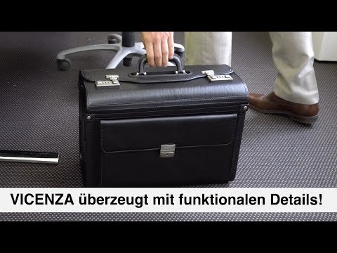 Artikelvideo 1 für Alassio Pilotenkoffer VICENZA Lederimitat schwarz 46,0 x 21,5 x 35,0 cm, Artikelnummer 143255