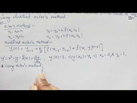 Modified Euler's method engineering mathematics || Modified Euler's method