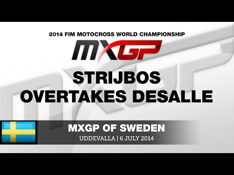 MXGP of Sweden 2014 Kevin Strijbos overtakes Clement Desalle - Motocross