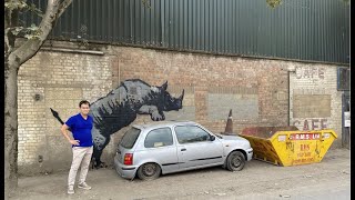 【海外生活ブログ】ロンドンのバンクシーその6 (サイ) / Banksy Arts in London #6 (Rhino Mural)