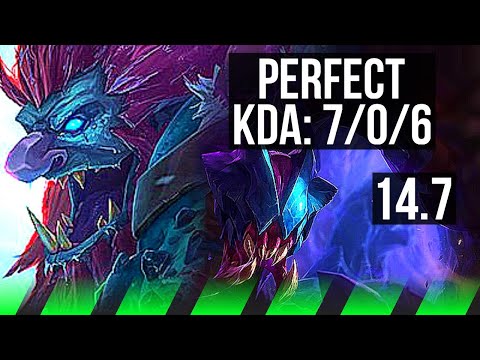 TRUNDLE vs REK'SAI (JGL) | 7/0/6, Rank 8 Trundle, Godlike | NA Challenger | 14.7