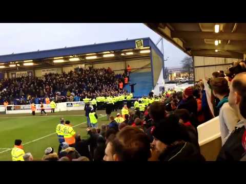 Chester 1-1 Wrexham. Chester fans milking a goal....