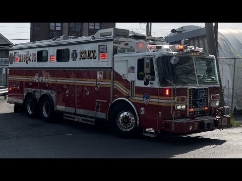 **Q2B + HORN** FDNY Engine 160 & Rescue 5 “Blue Thunder” Respond to a reported house fire.