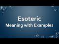 Esoteric Meaning with Examples