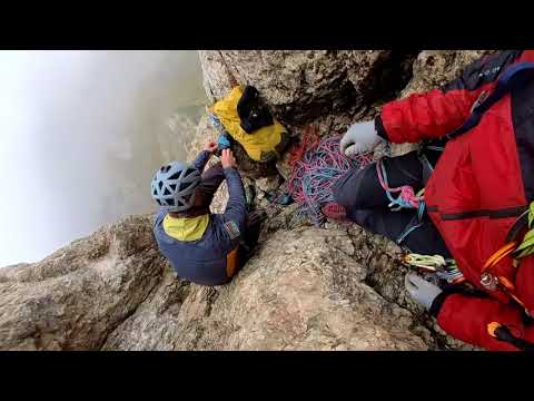 Trogkofel NO-Kante, Mehrseillängen Klettern