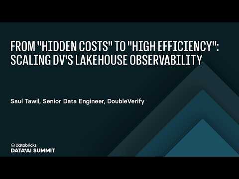 Watch: Lakehouse Observability at Scale: Dashboards, Alerts, and Automation for Cost and Performance