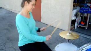 jill king plays the drums