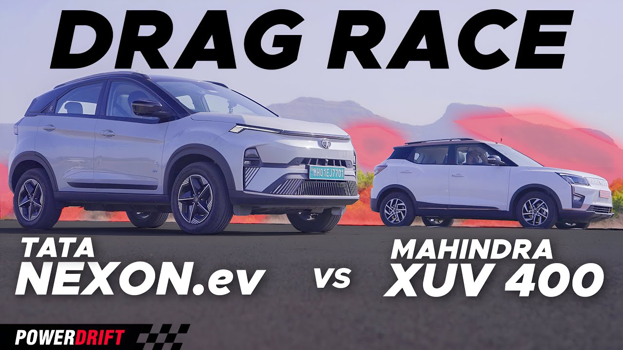 Ultimate SUV DRAG RACE: Tata Nexon EV Vs Mahindra XUV 400 | PowerDrift